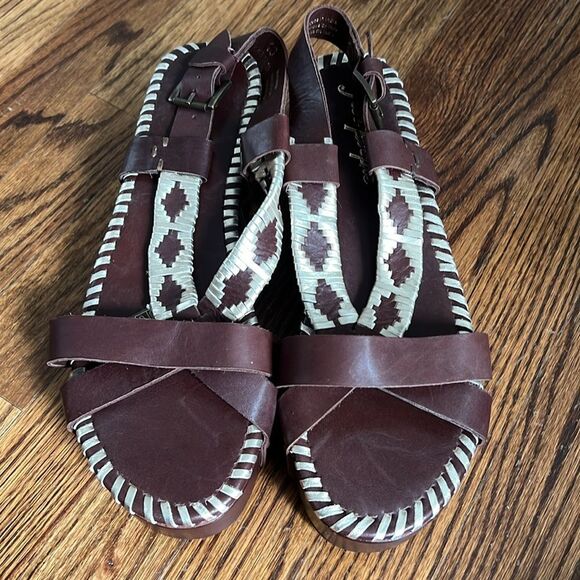 Free People Brown and Gold Leather Sedona Platform Sandals - Picture 6 of 9